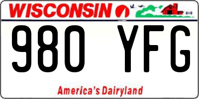 WI license plate 980YFG