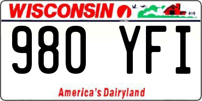 WI license plate 980YFI