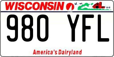 WI license plate 980YFL