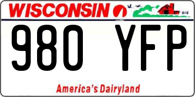 WI license plate 980YFP