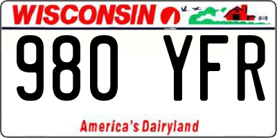 WI license plate 980YFR