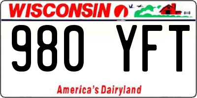 WI license plate 980YFT