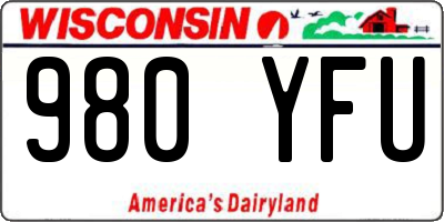 WI license plate 980YFU