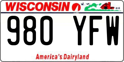 WI license plate 980YFW
