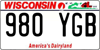 WI license plate 980YGB