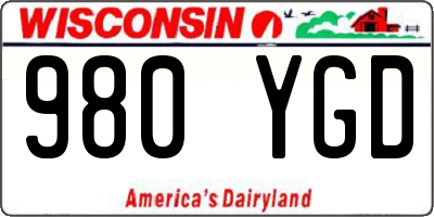 WI license plate 980YGD