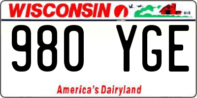 WI license plate 980YGE