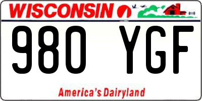 WI license plate 980YGF