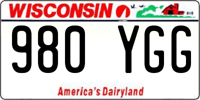 WI license plate 980YGG