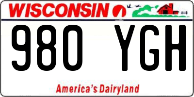 WI license plate 980YGH
