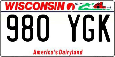 WI license plate 980YGK