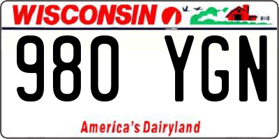 WI license plate 980YGN