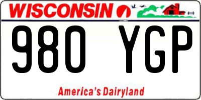 WI license plate 980YGP