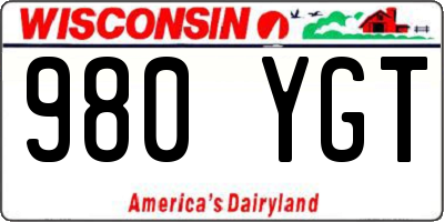 WI license plate 980YGT