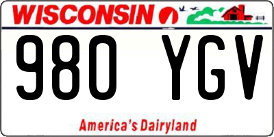 WI license plate 980YGV