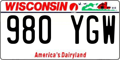 WI license plate 980YGW