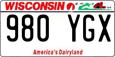 WI license plate 980YGX