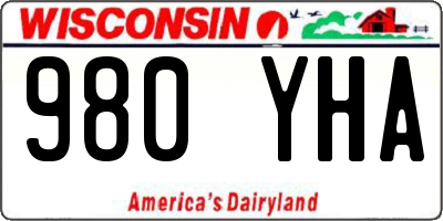 WI license plate 980YHA