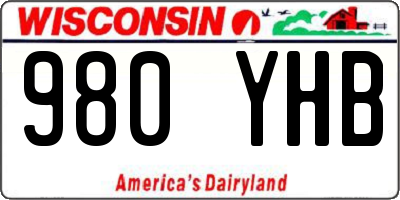 WI license plate 980YHB