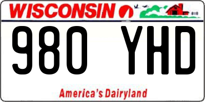 WI license plate 980YHD