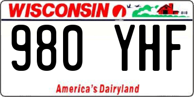WI license plate 980YHF