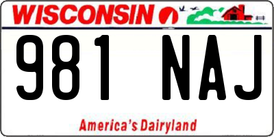 WI license plate 981NAJ