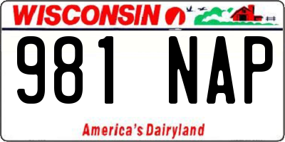 WI license plate 981NAP