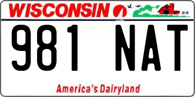 WI license plate 981NAT