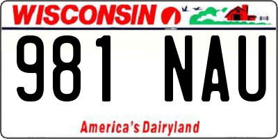 WI license plate 981NAU