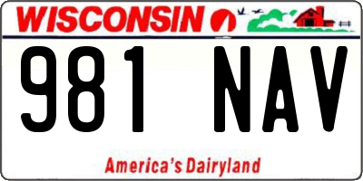 WI license plate 981NAV