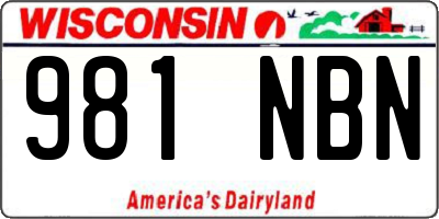 WI license plate 981NBN