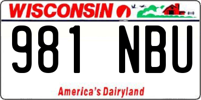 WI license plate 981NBU