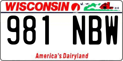 WI license plate 981NBW