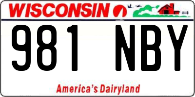 WI license plate 981NBY