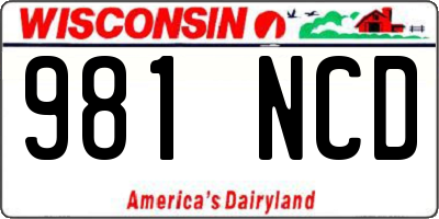 WI license plate 981NCD