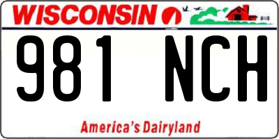 WI license plate 981NCH