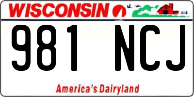 WI license plate 981NCJ