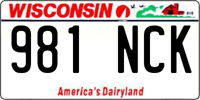 WI license plate 981NCK