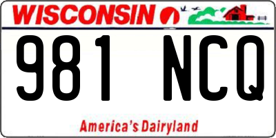 WI license plate 981NCQ