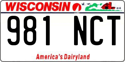 WI license plate 981NCT