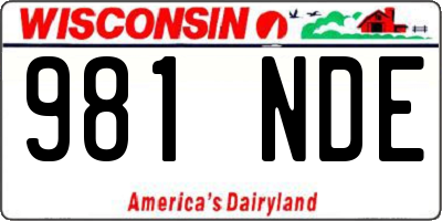 WI license plate 981NDE