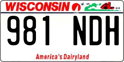 WI license plate 981NDH