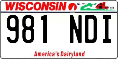 WI license plate 981NDI