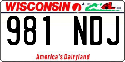 WI license plate 981NDJ