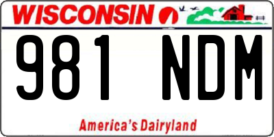WI license plate 981NDM