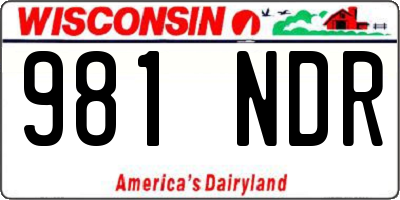 WI license plate 981NDR