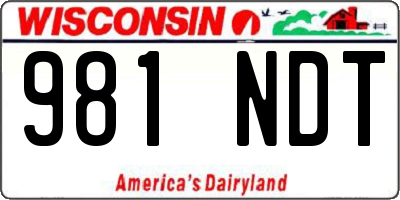 WI license plate 981NDT
