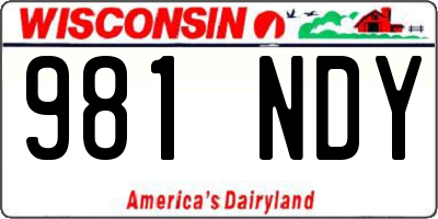 WI license plate 981NDY
