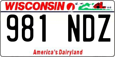 WI license plate 981NDZ
