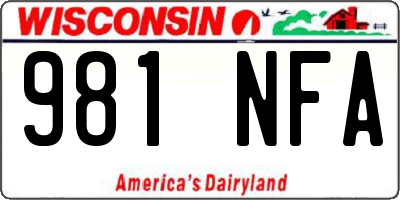 WI license plate 981NFA